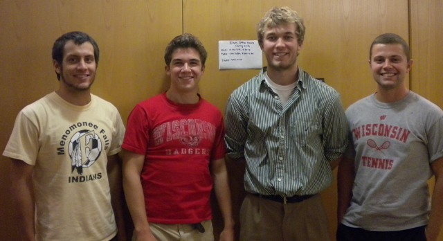 Team photo. Left to right: Nicholas Shiley, Andrew Pierce, Brad Lindevig, and Michael Kapitz