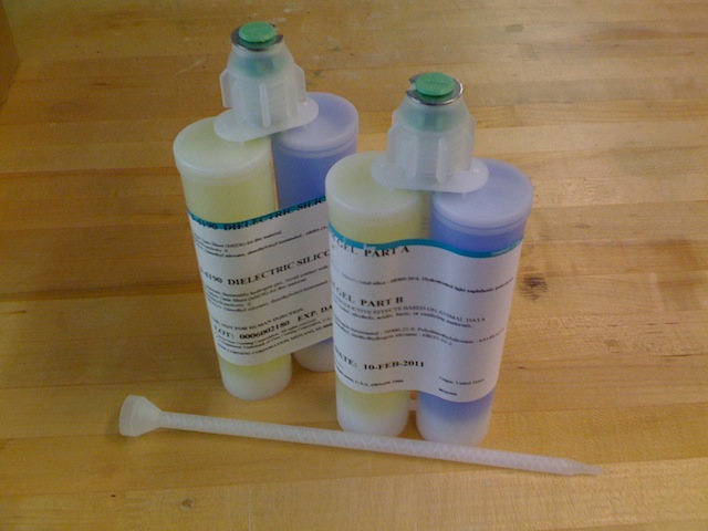 To start testing, a sample of Dow Corning dielectric silicone gel, was seen above, was ordered.
