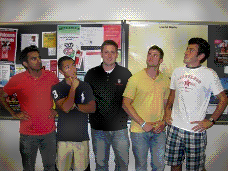 (Left to right) Ozair Chaudhry, Tim Barry, Ryan Childs, Scott Carpenter, Evan Joyce.