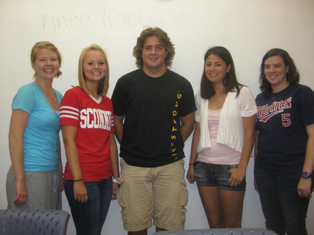 Left to Right: Lindy Couwenhoven, Kelsi Bjorklund, Jake Stangl, Taylor Lamberty, and Amy Martin