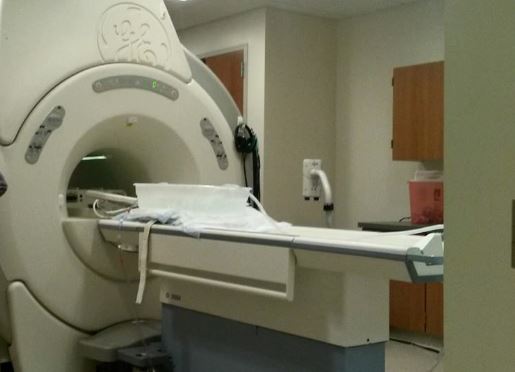 Model on MRI bed