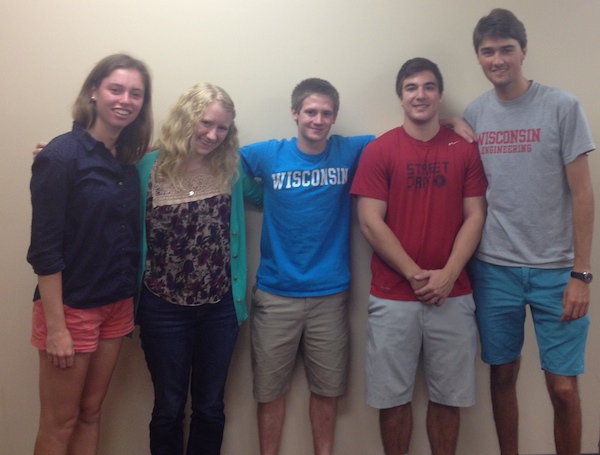 Team members from left to right: Emily Carroll, Laura Wierschke, Jacob Kanack, Caius Castro, Austin Evans