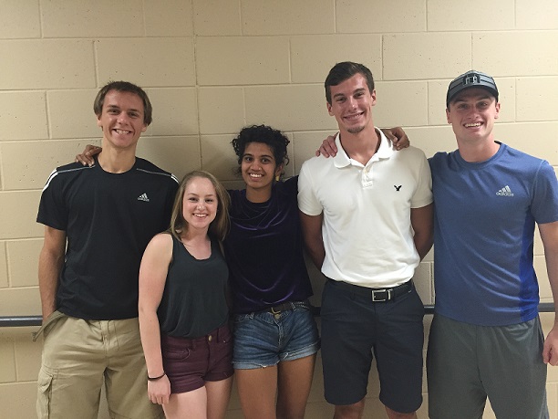 Team members from left to right: Charlie Andrew, Anna Tessling, Anupama Bhattacharya, Eric Solis, and Zach Bower