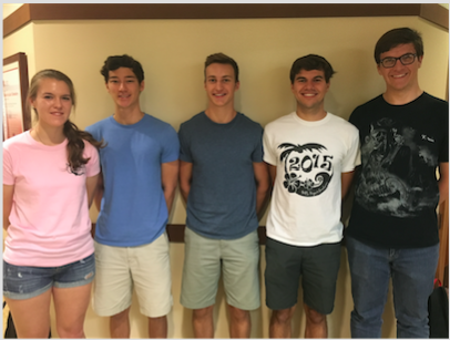 Team members from left to right: Madelyn Goedland, Justin DeShaw, Jacob Andreae, Alexander Babinski, Gregory Wolf