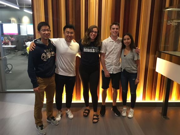Team members from left to right: Ruochen Wang, Jacky Tian, Marisa Vattendahl Vidal, Jacob Meyertholen, Cassidy Geddes