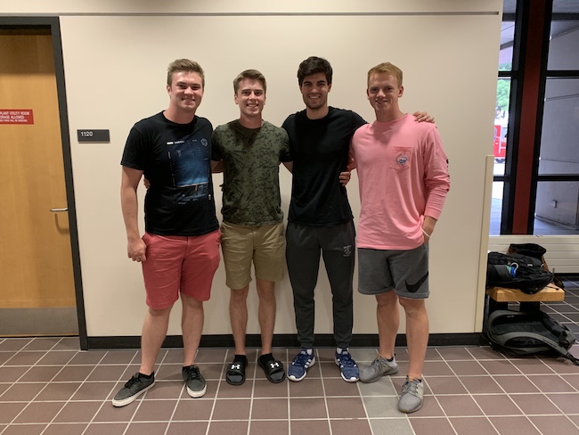 Team members from left to right: Dylan Schuller, Jacob Meyertholen, Isaac Krause, Andrew Zeman