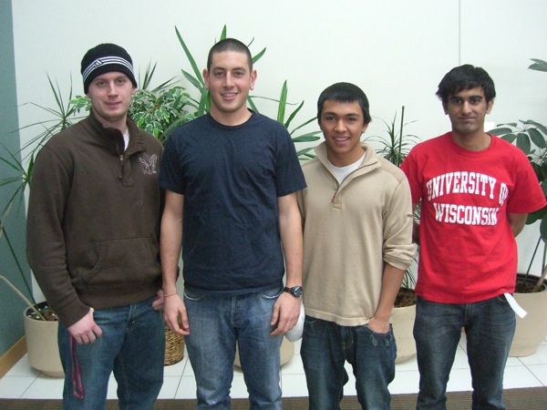 Team Members from left to right:  Ryan Childs, BSAC;  Evan Joyce, Leader;  Tim Barry, BWIG;  Ozair Chaudhry, Communicator