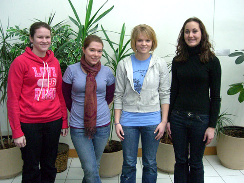 Left to right: Kim Kamer, Ali Johnson, Elise Larson and Laura Zeitler