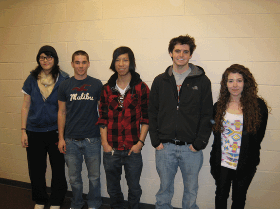 From left to right: Jess Kou, Josh Kolz, Kenneth Xu, Jack Renfrew, Sara