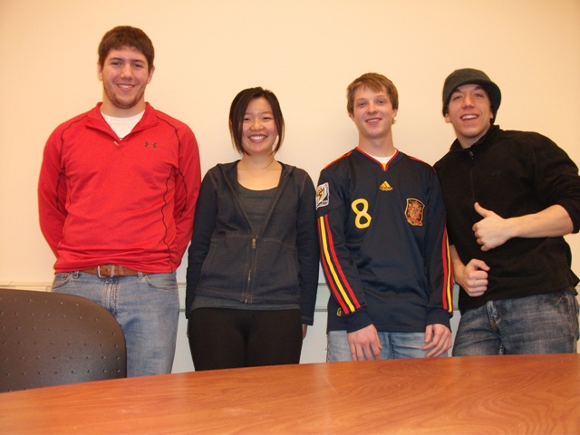 Team Photo: From Left to Right: Michael Rossmiller, Anyi Wang, Jeff Groskopf,and Nick Schapals
