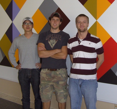 From left to right, Beom Kang Huh, Ben Fleming, and Adam Pala