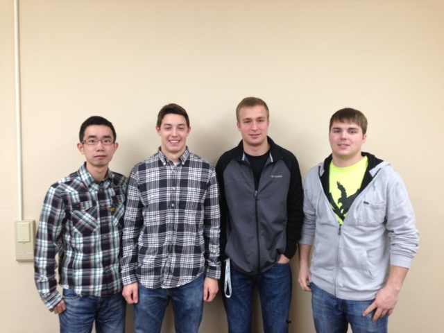 Team members from left to right: Yue Yin, Alex Eaton, Lucas Haug, and Charlie Rodenkirch
