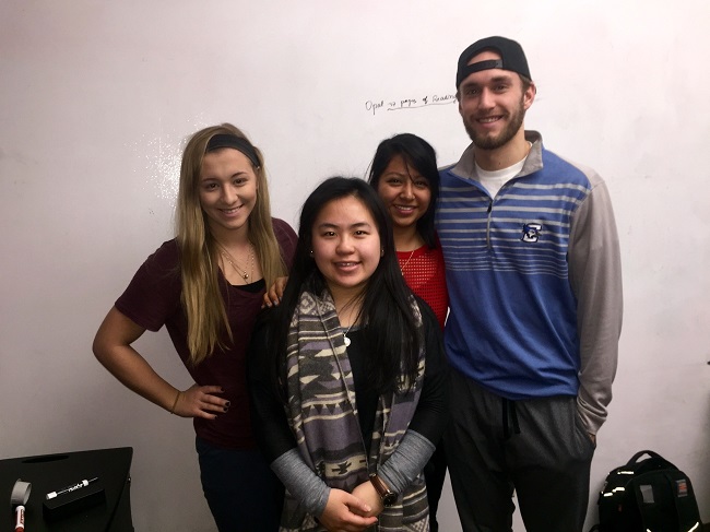 From Left to Right: Alex Craig (Team Leader), Annie Yang(BPAG & Communicator), Monse Calixto (BWIG), Reed Bjork (BSAC)
