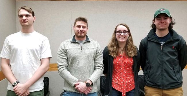 Team members from left to right: Hunter Higby, Stephan Blanz, Kinzie Kujawa, and John Beckman