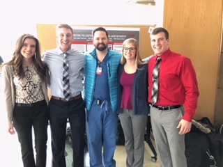 Team members from left to right: Hannah Cook, Cody Kairis, Dr. Oakey (Client), Rebecca Alcock, Tyler Davis