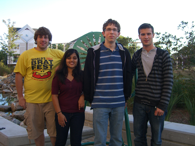(From left to right) Drew Birrenkott, Priya Pathak, Doug Ciha, Caleb Durante