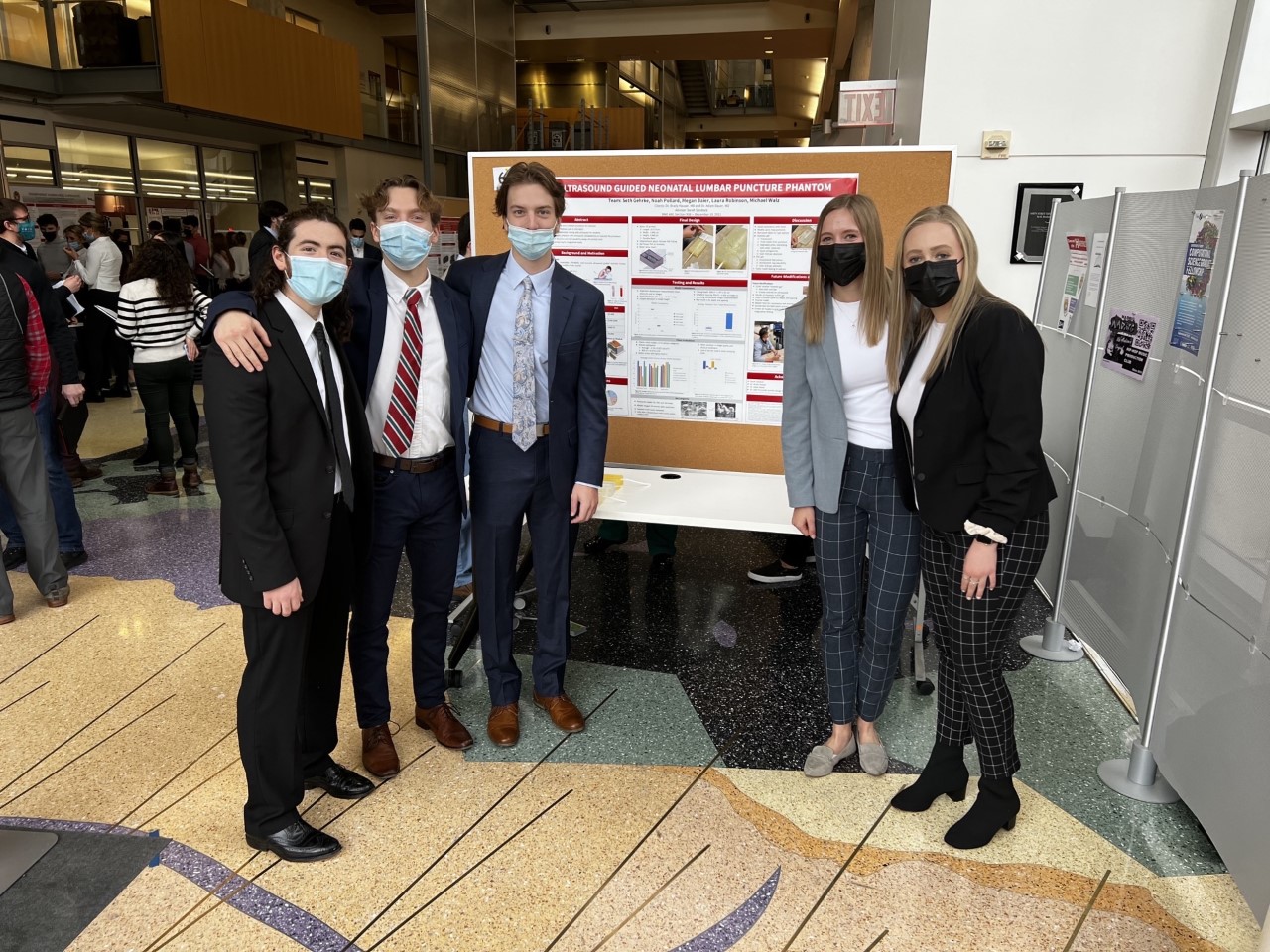 Team BGB at the final poster session. From left to right: Noah, Mike, Seth, Megan, Laura.