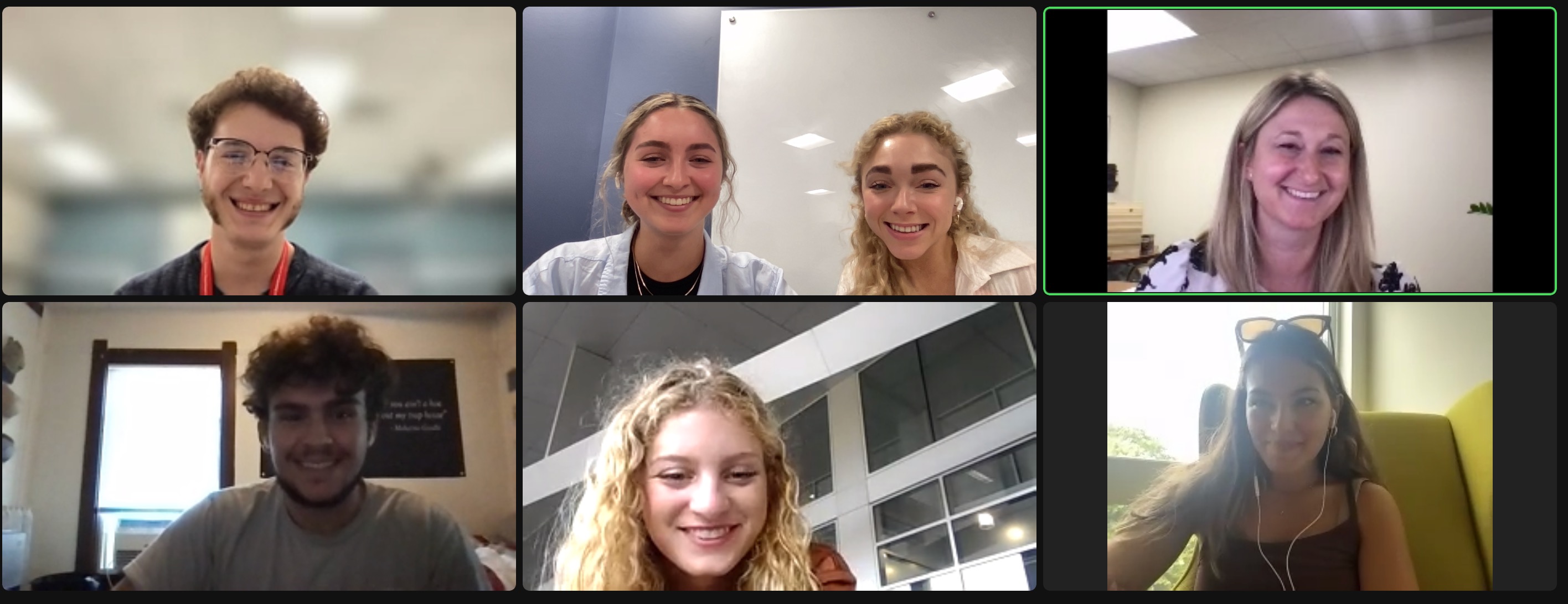 The team’s first meeting with the client! Top row, left-to-right: Mr. Ken Gregg, Margo Amatuzio, Gracie Kreissler, Dr. Carri Glide-Hurst. Bottom row, left-to-right: Cameron Owens, Isabella Crane, Ava Lanczy. (Not pictured: Jimmy Barlow, Mr. Andy Siedschlag)
