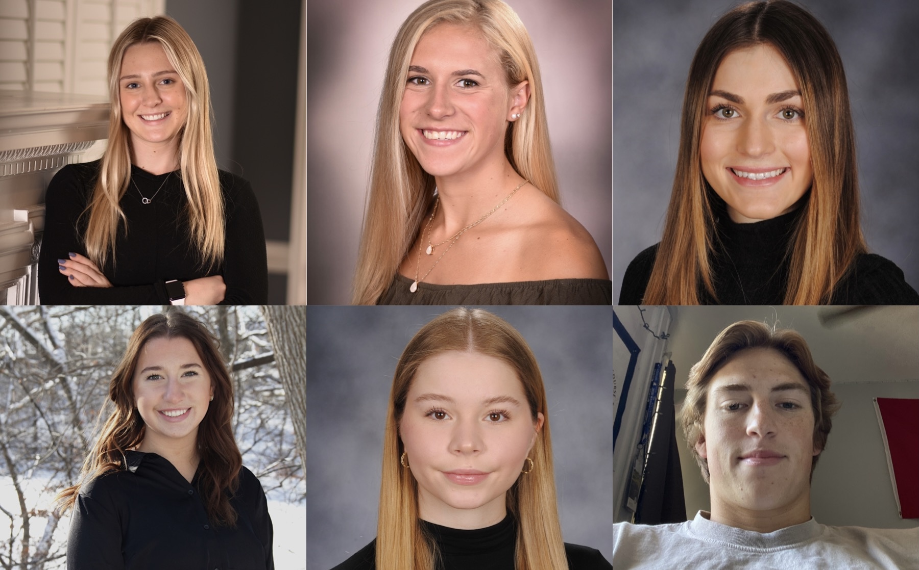 Top Row (Left to Right): Rachel Krueger, Victoria Heiligenthal, Tatum Rubald. Bottom Row (Left to Right): Lily Gallagher, Addison Dupies, Benjamin Smith