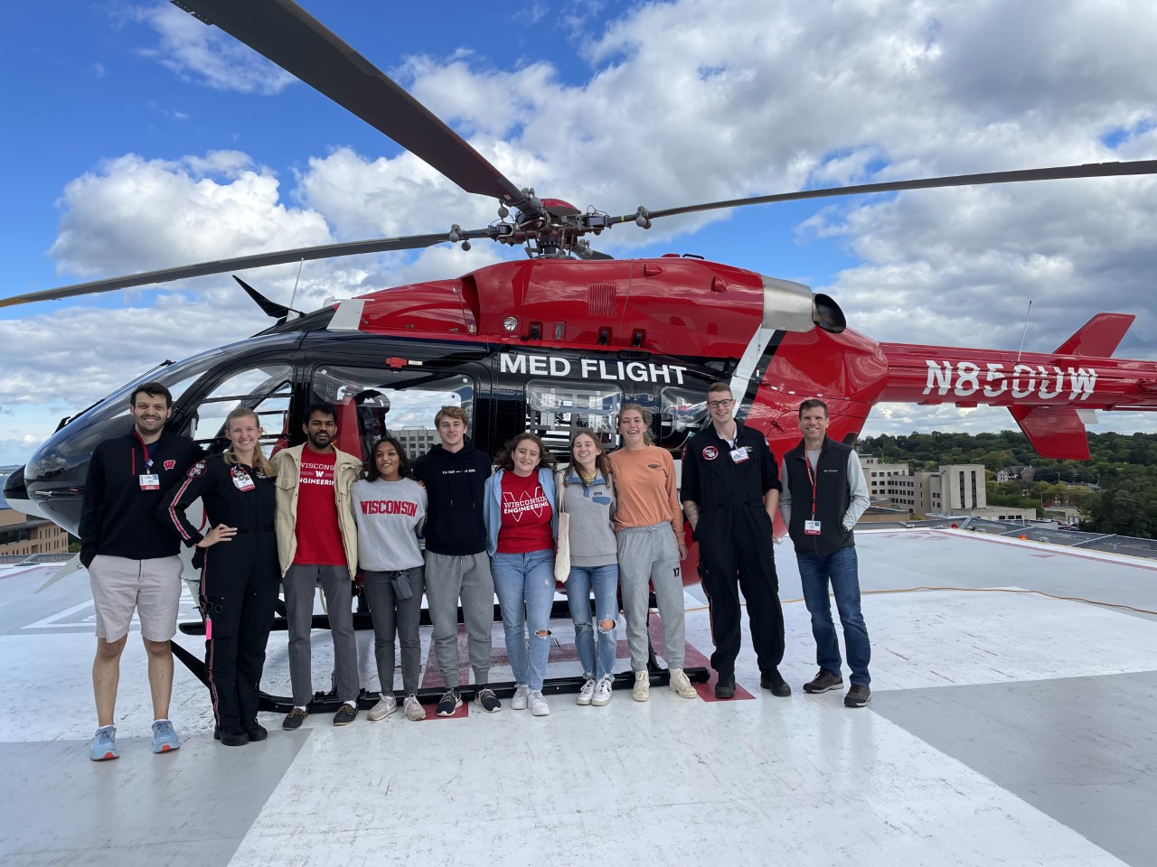 Picture in front of the Med Flight helicopter