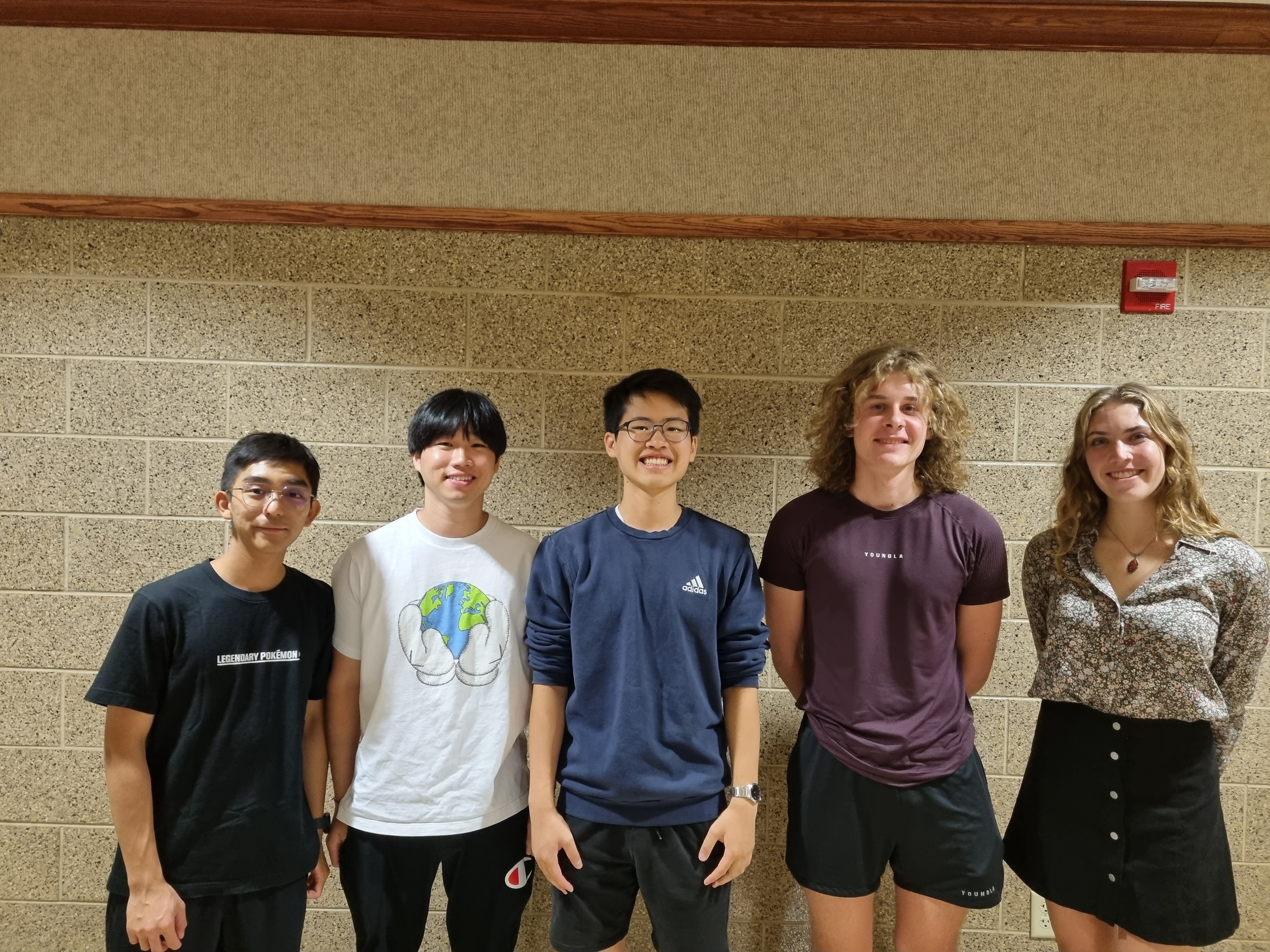 Group Picture: From Left to Right: Emilio Lim (Communicator & BWIG), Chanul Kim (BSAC), Jeffery Guo (BPAG), Griffin Radtke (ME Team Leader), Sydney Therien (BME Team Leader)