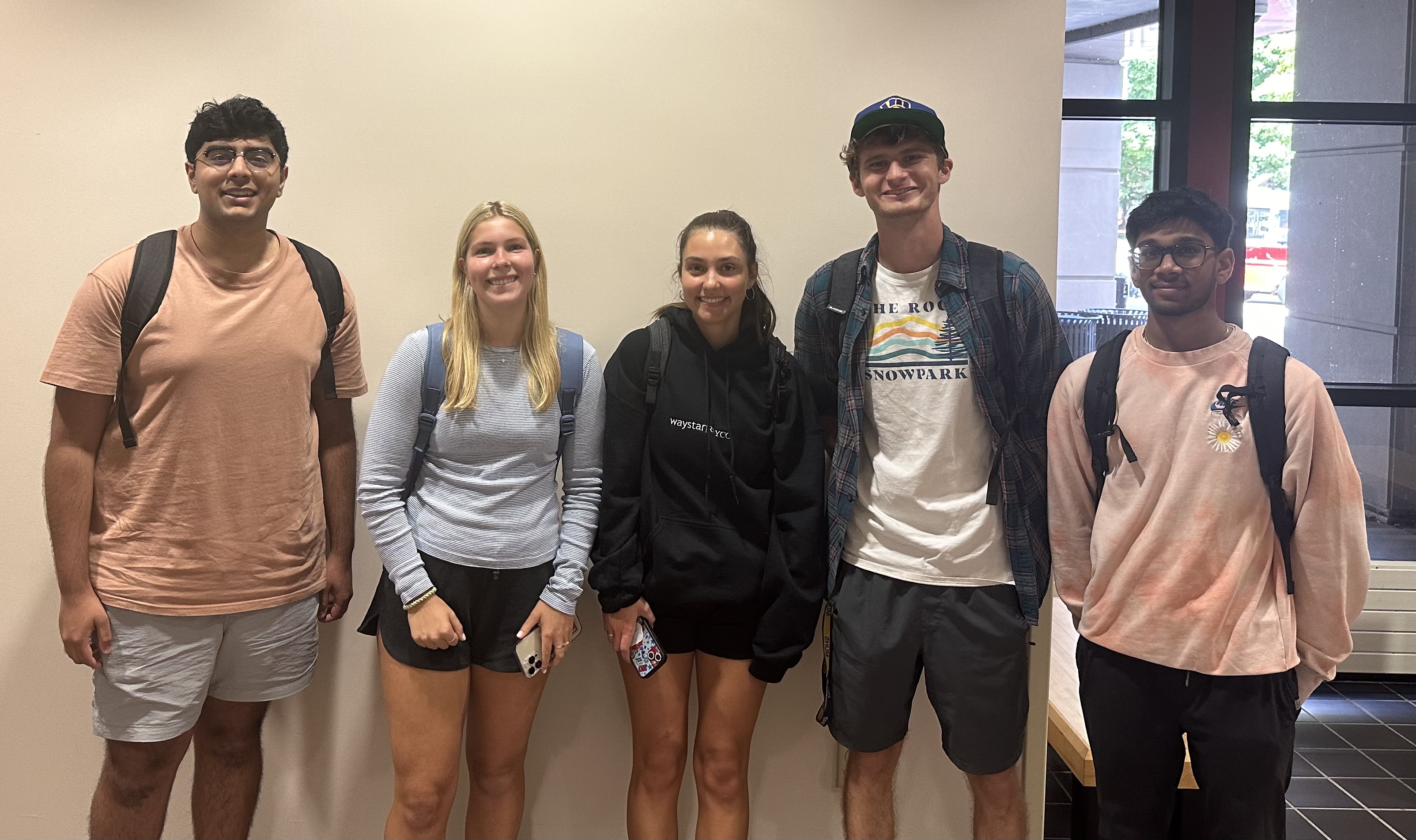 Dhruv Nadkarni, Eleanor Hollander, Serena Evers, Andrew McLaughlin, Varun Shankar (Left to Right)