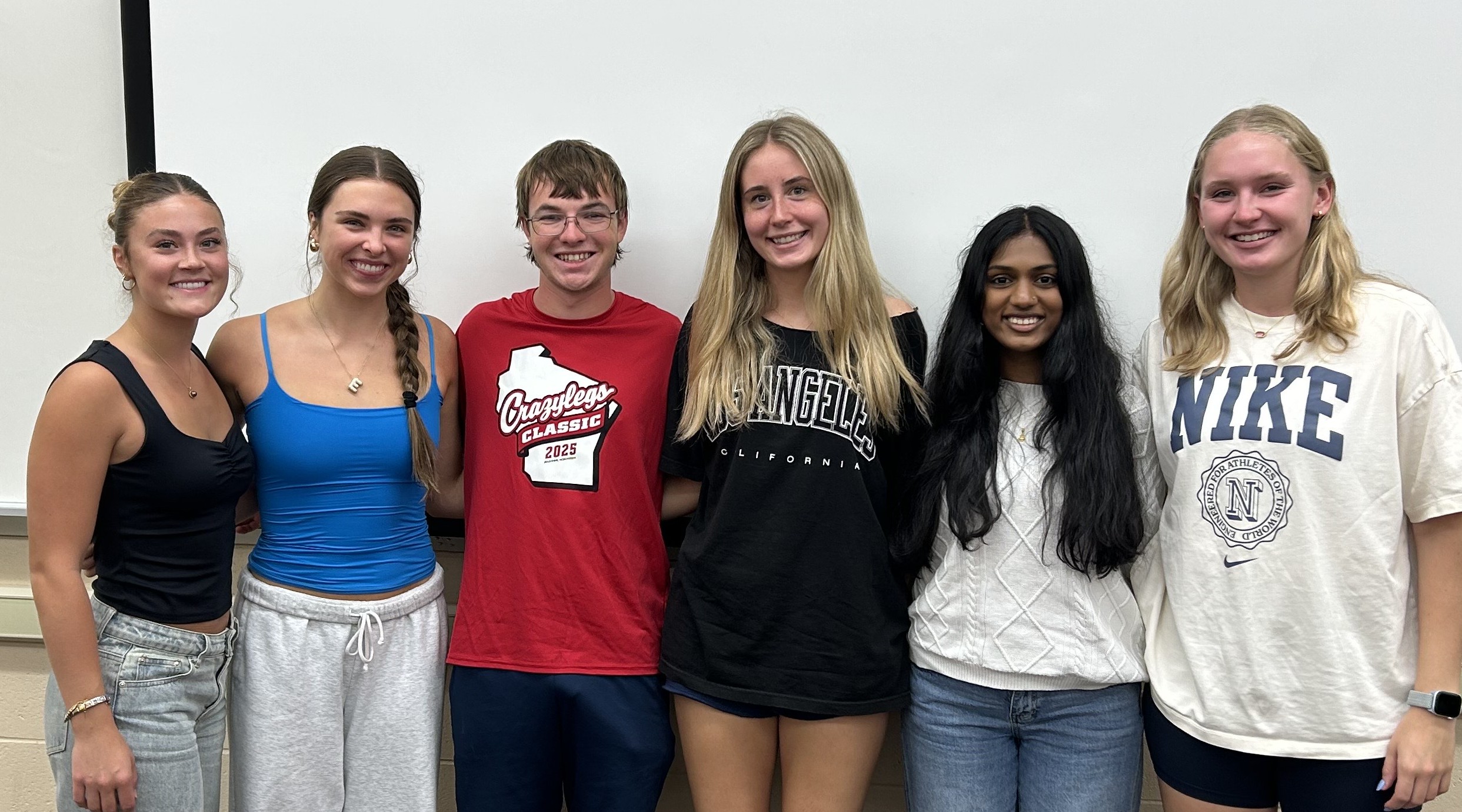 Team photo: Left to right, Charlotte Thomas, Elle Heimer Owen Damkot, Nora Gruman, Lakshika Nanda Kumar Reddy, Kylie Bamlett