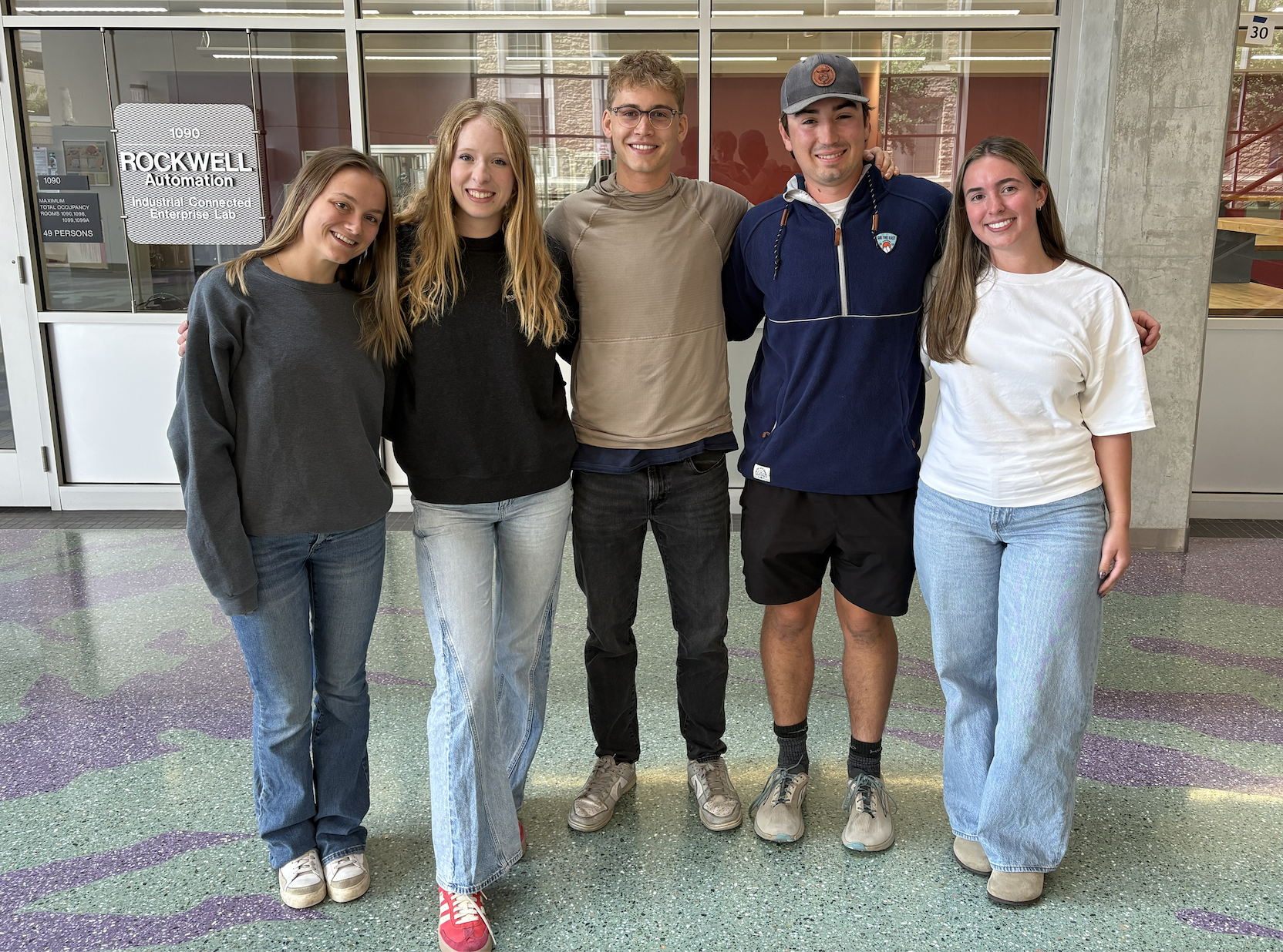 Team photo: Left to right: Guillemette Schroepfer, Sofia Yeates-Delahoz, Colin Bailey, Will Stephenson, Grace Boswell