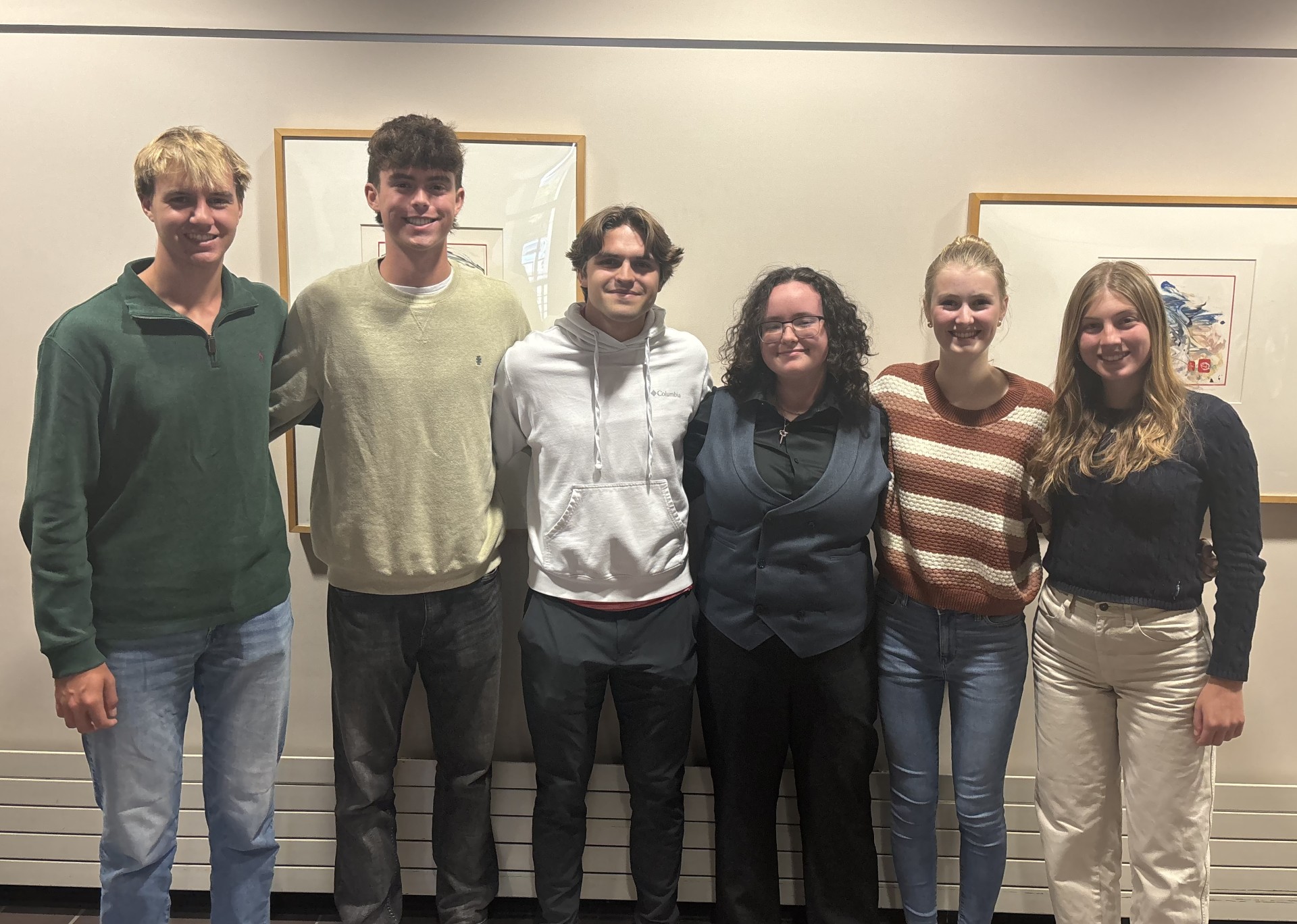 Team photo: Left to right Patrick Trihey, Charles Andorfer, Christopher DeCorte, Carmella Whittaker, Mackenzie Sloan, Alexa Bremmer