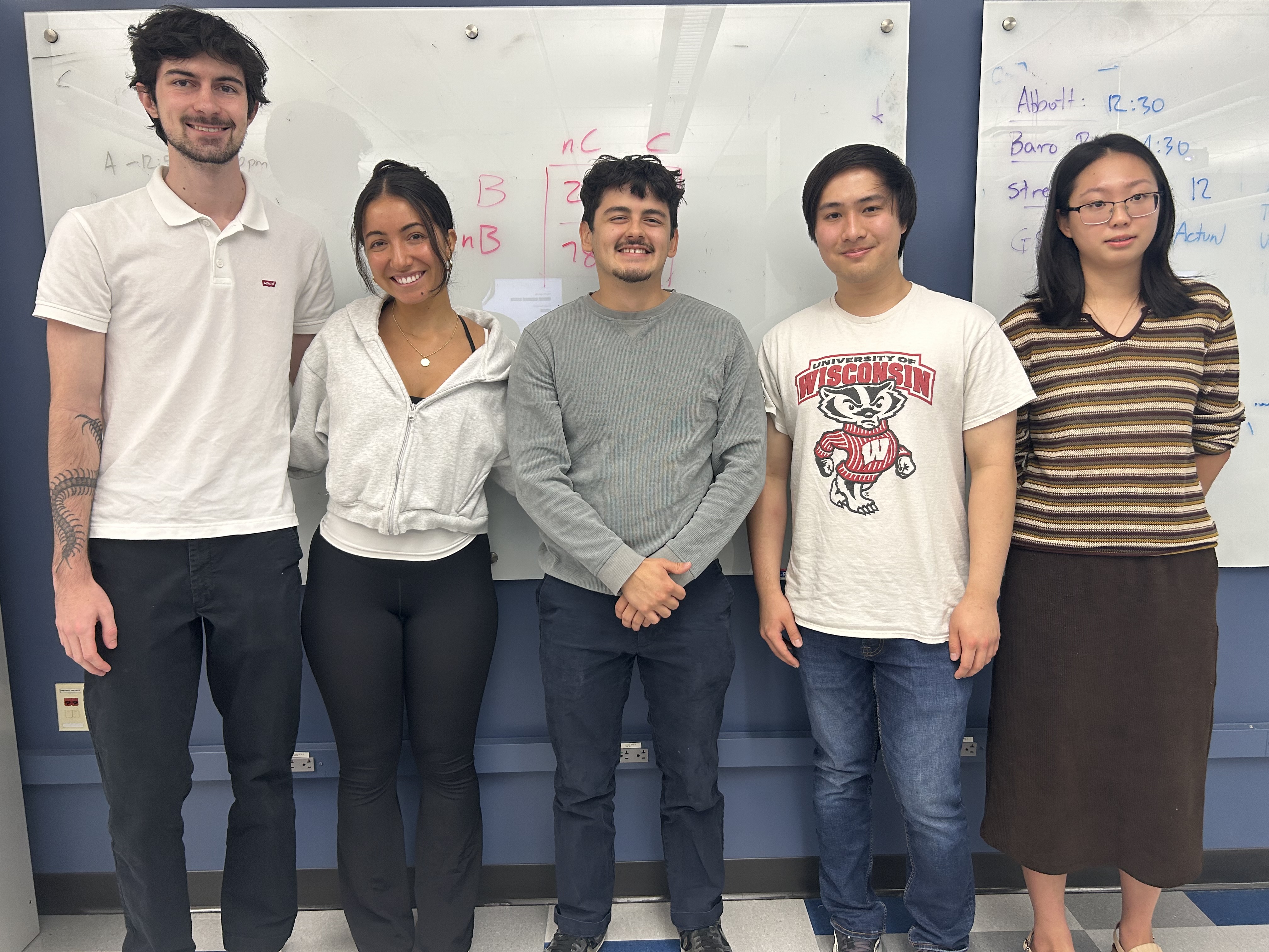 Team Photo: (Left to Right) Zach Harmon, Anya Hadim, Jose Ramirez, Edward Han, Shuyan Zhang