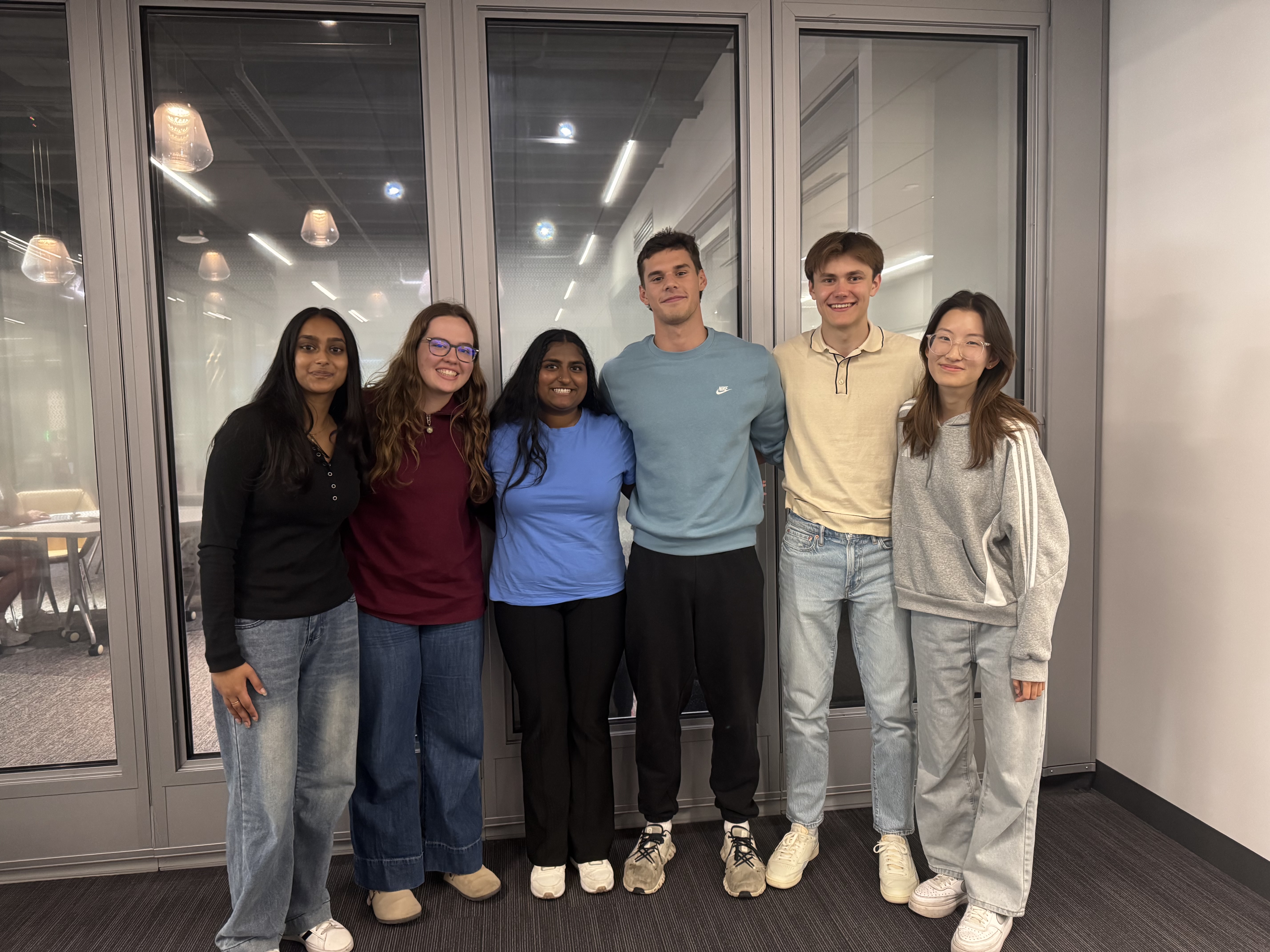 Team Members (Left to Right): Siya Agarwal, Kylie McCarthy, Chaithra Reddy, Alex Daigle, Brayden Dubberstein, Yeanne Hwang