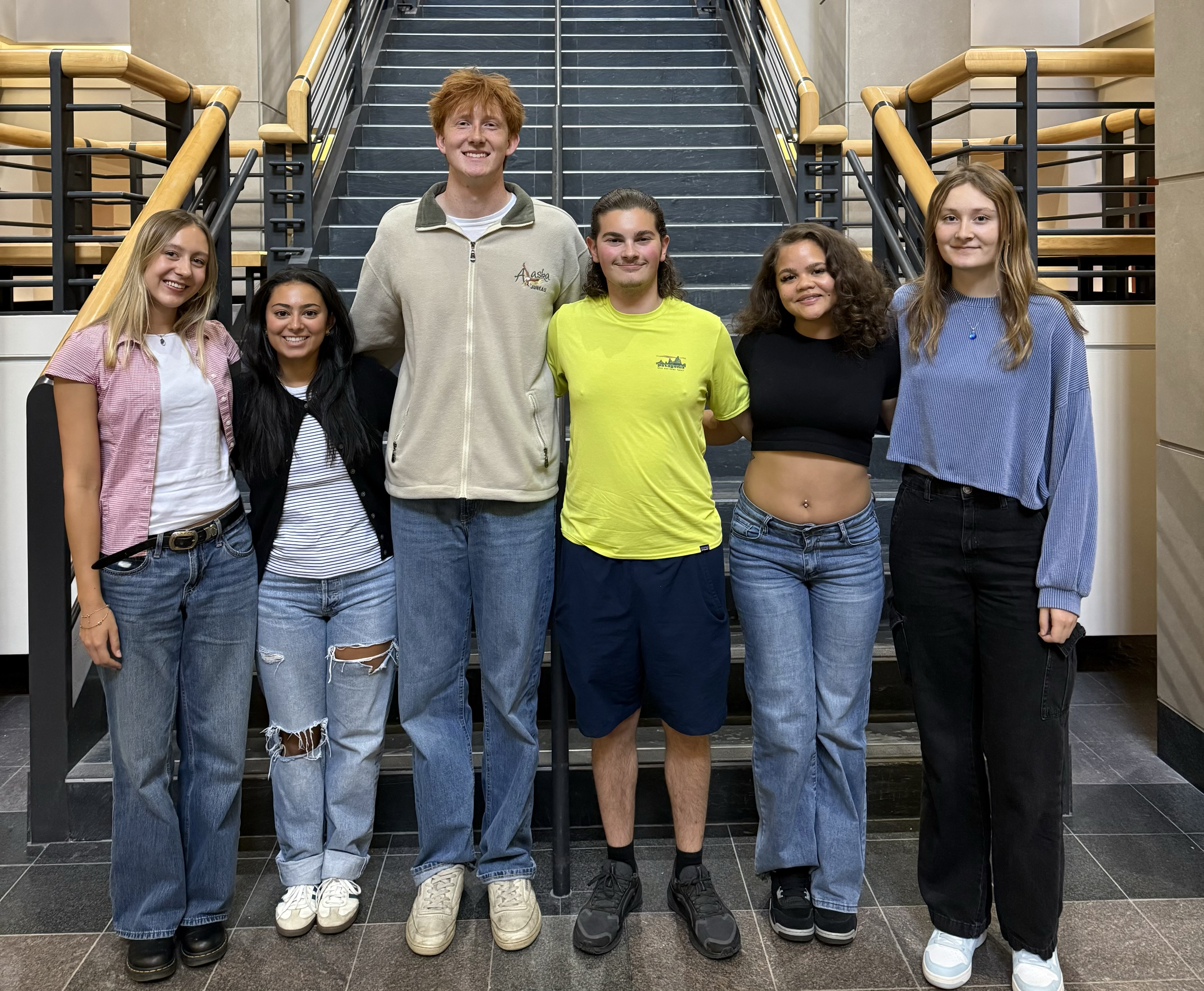 Team photo: Left to right... Natalie Miller, Noor Awad, Luke Blaska, Ean Carrara, Aariel Moore, Alayna Allsop