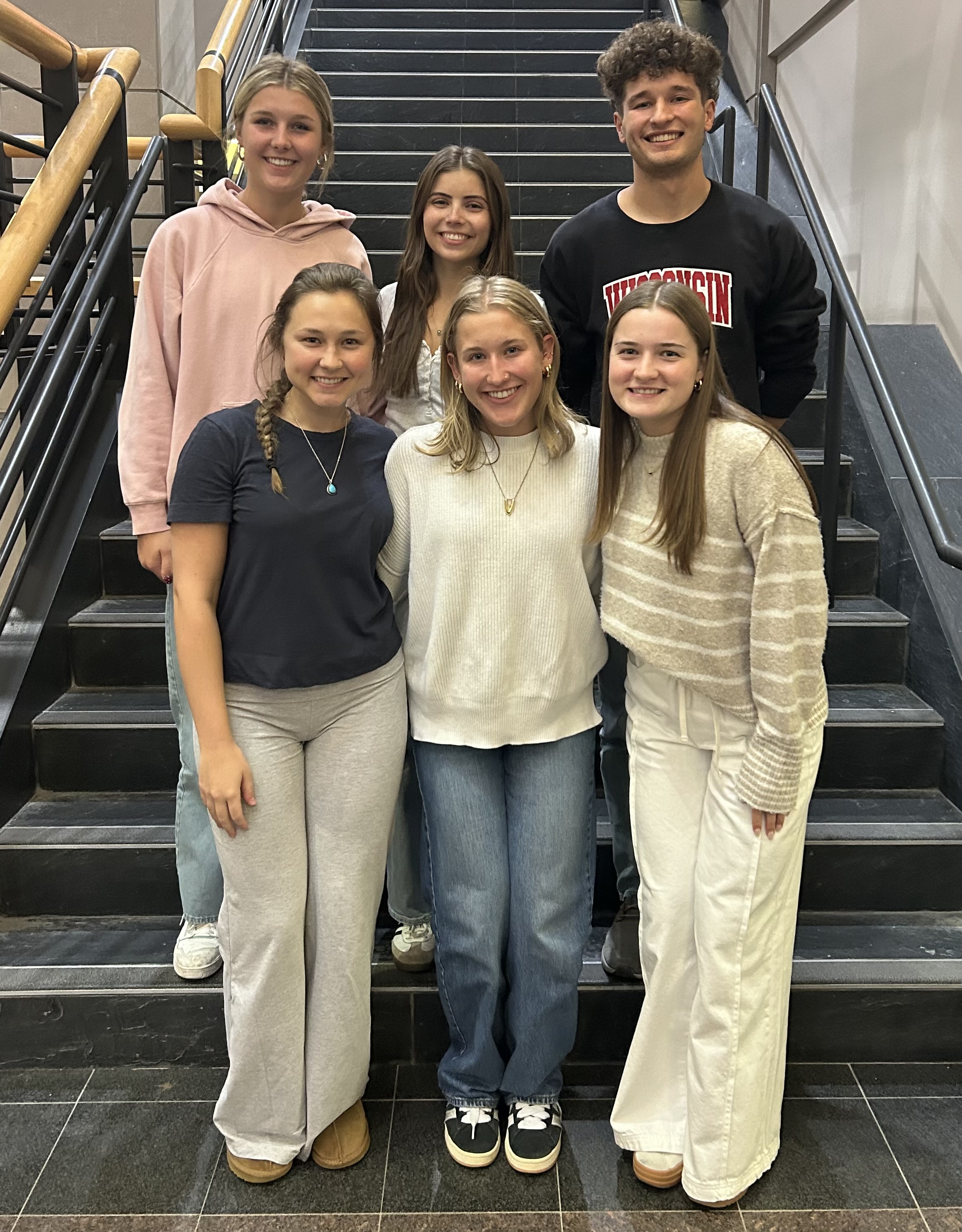 Team Photo (Top to bottom left to right): Kayla Christy, Lauren Anderson, Evan Koelemay, Tess Fitzgerald, Violet Urdahl, Aubrianna Younker