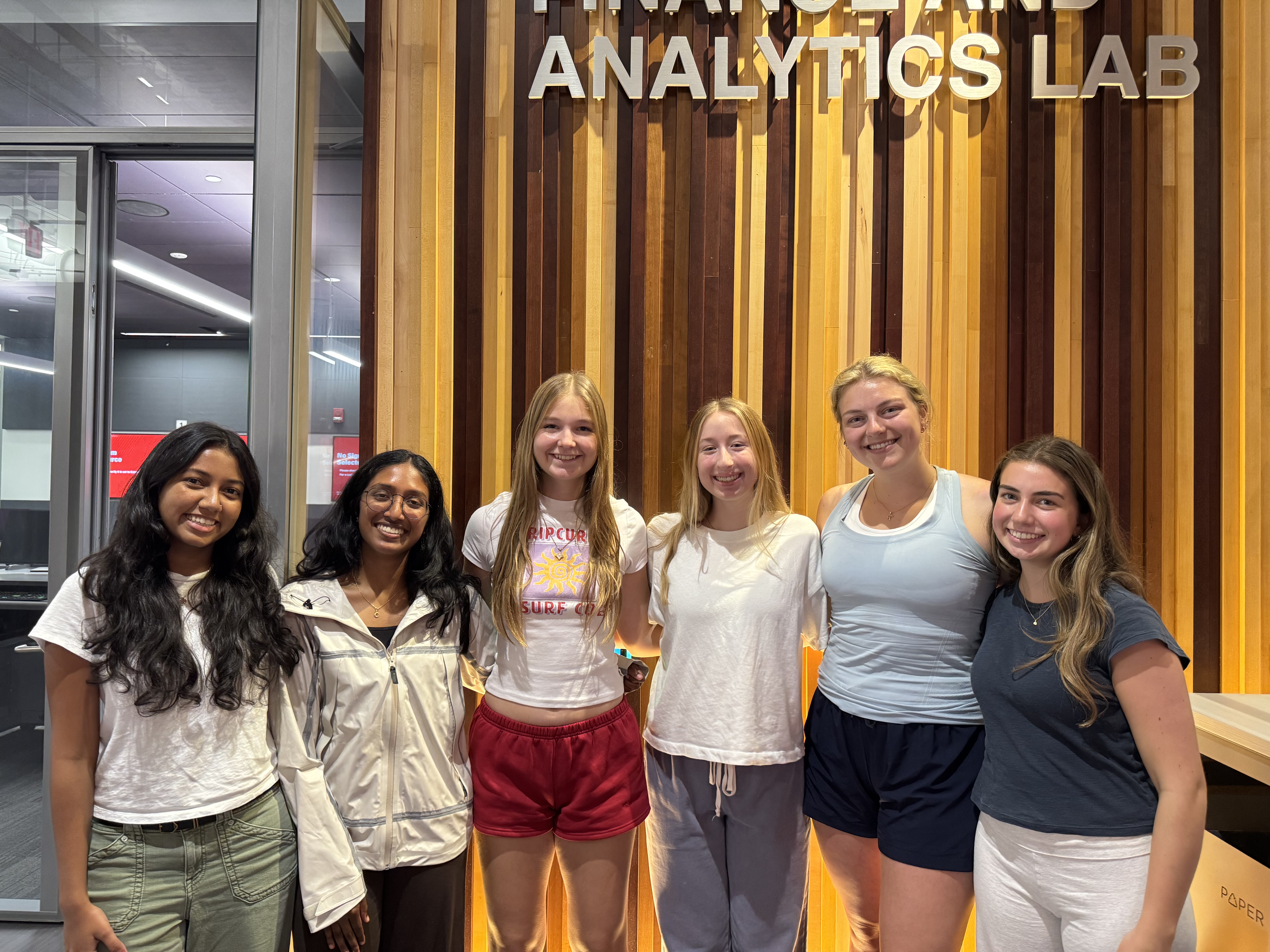 Pictured from left to right: Aditi Singhdeo, Gauri Menon, Hailey Sauer, Lydia Hartman, Kaitlin Gish, Caitlyn Cilio
