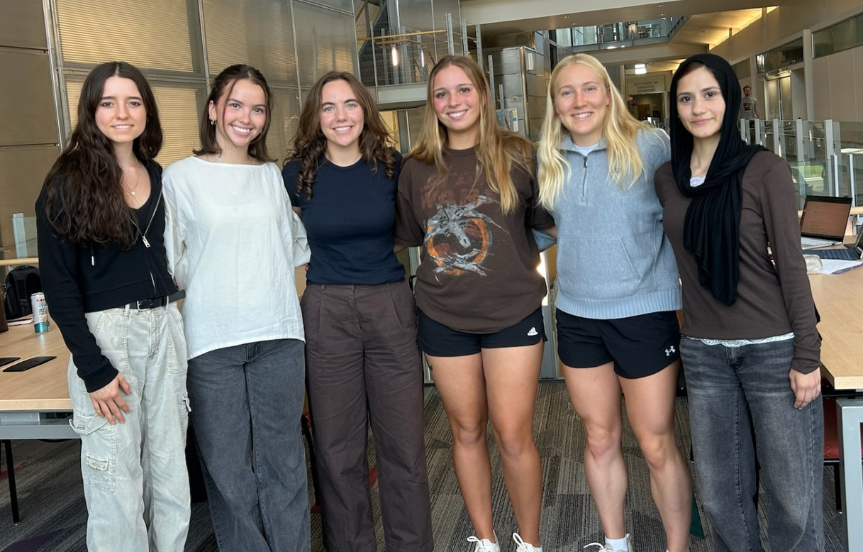 Team Members (Left to Right: Abigayle Chapman, Mina Hawkins,  Katherine Ahlquist, Karen Pisano, Sara Mlodik, Hiba Shah)