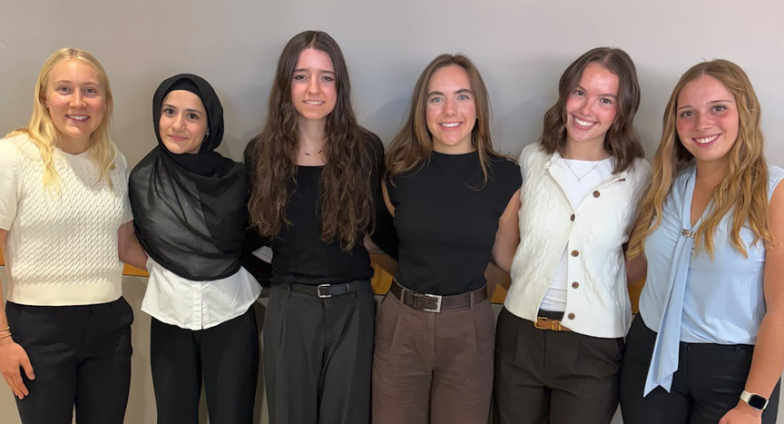 Team Members (Left to Right: Sara Mlodik, Hiba Shah, Abigayle Chapman, Katherine Ahlquist, Mina Hawkins, Karen Pisano)