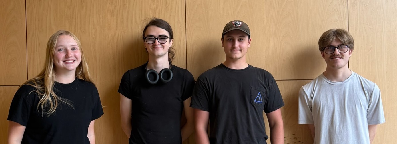 Team photo: Left to right is Megan Pearson, Freyja Heggeland, Carl Assmus, and Adam Bauer.