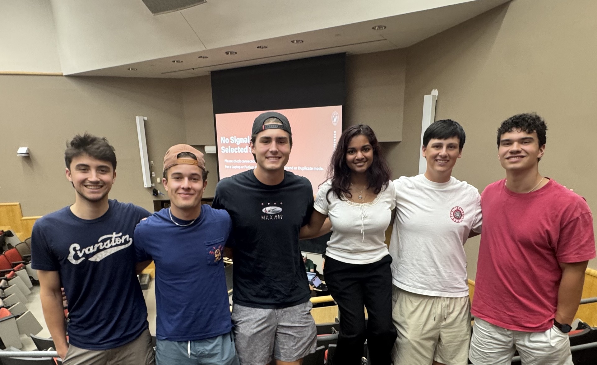 (Left to Right): Jamie Brourman, Tucker Jaffe, Channing Hautop, Shriya Kulkarni, Alex Bixby, Michael Mundo