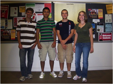 From left to right: Nicholas Anderson, Chandresh Singh, Kyle Jamar, Taylor Milne 
