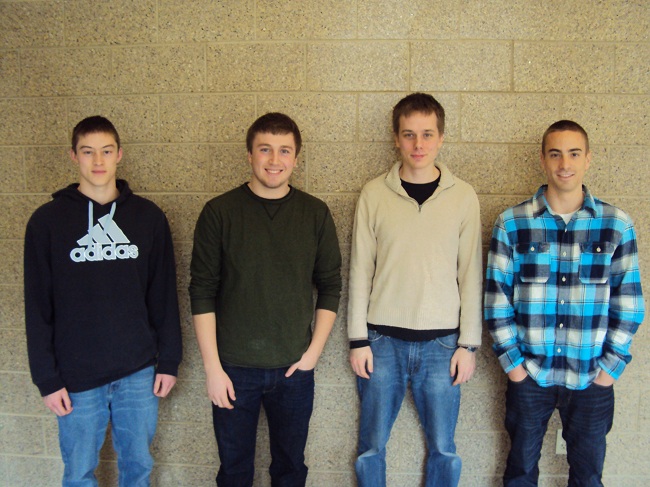 Team members from left to right: Stephen Young, Ben Smith, Zach Weier, Chris Besaw