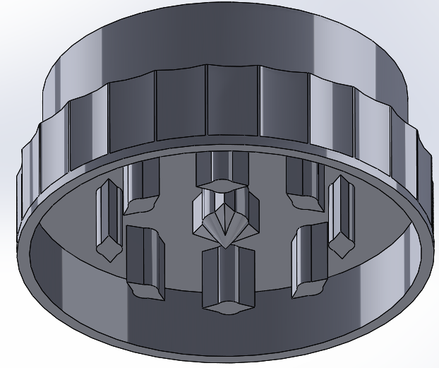 Upper component of grinder mechanism