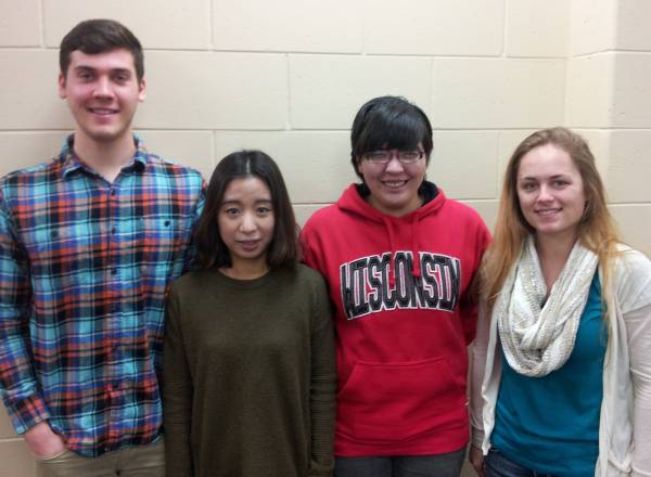 Team members from left to right: Joey Vecchi, Yitong He, Cassie Thomas, Katie Barlow