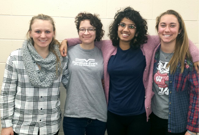 Team members from left to right: Hannah Lider, Melanie Loppnow, Anupama Bhattacharya, Kayla Huemer
