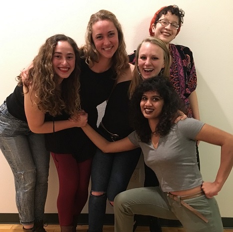 Team members from left to right: Jessica Brand, Kayla Huemer, Hannah Lider, Melanie Loppnow (back), Anupama Bhattacharya (front)
