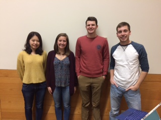 Team members from left to right: Qi (Lexi) Cheng, Emma Herrig, Matthew McMillan, Jared Muench