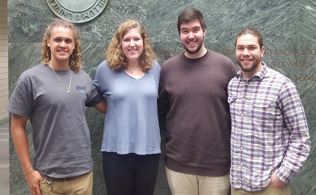 Team members from left to right: James Jorgensen (BWIG), Hanna Barton (Team Leader), Hunter Johnson (BPAG), Austin Feeney (Communicator/BSAC)