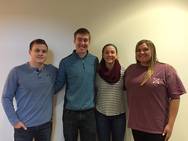 Team members from left to right: Bailey Ramesh, Zach Hite, Molly De Mars, and Caitlin Randell