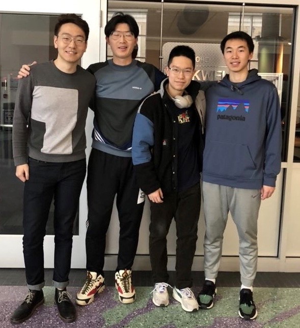 Team members from left to right: Yanbo Feng, Xavier Fan, TShawn Zhu, Jesse Fan