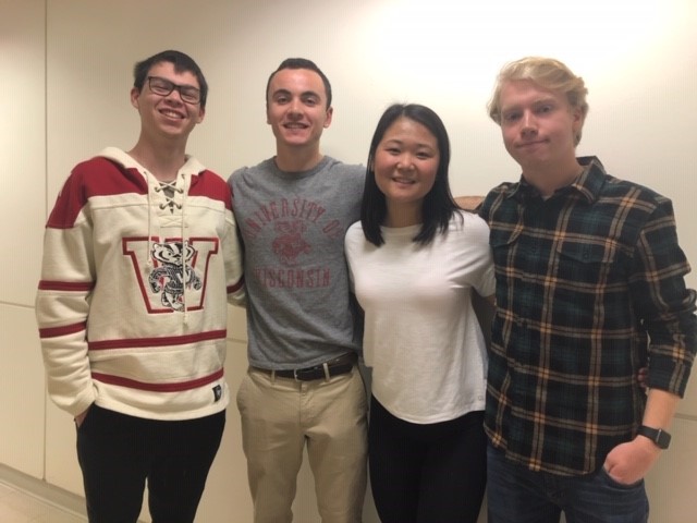 Team members from left to right: Jack Metzger, Jack Stamer, Susan Xia, Mitchell Korbell