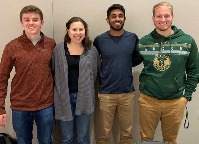 Team members (left to right): Charles Hower, Jessica Suderski, Akshith Mandepally, Jacob Schmidt